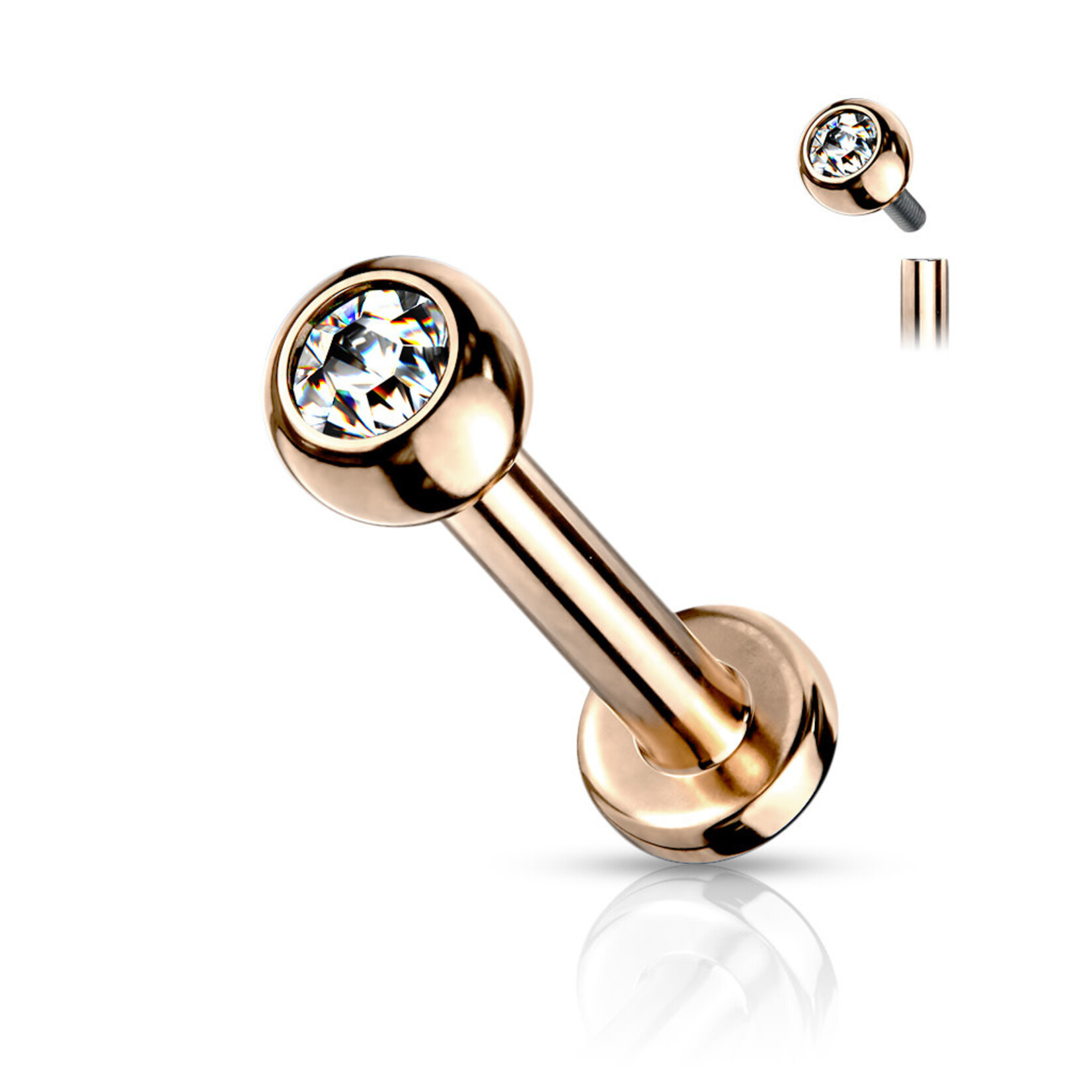 Hollywood Body Jewelry Press fit Gem Labret