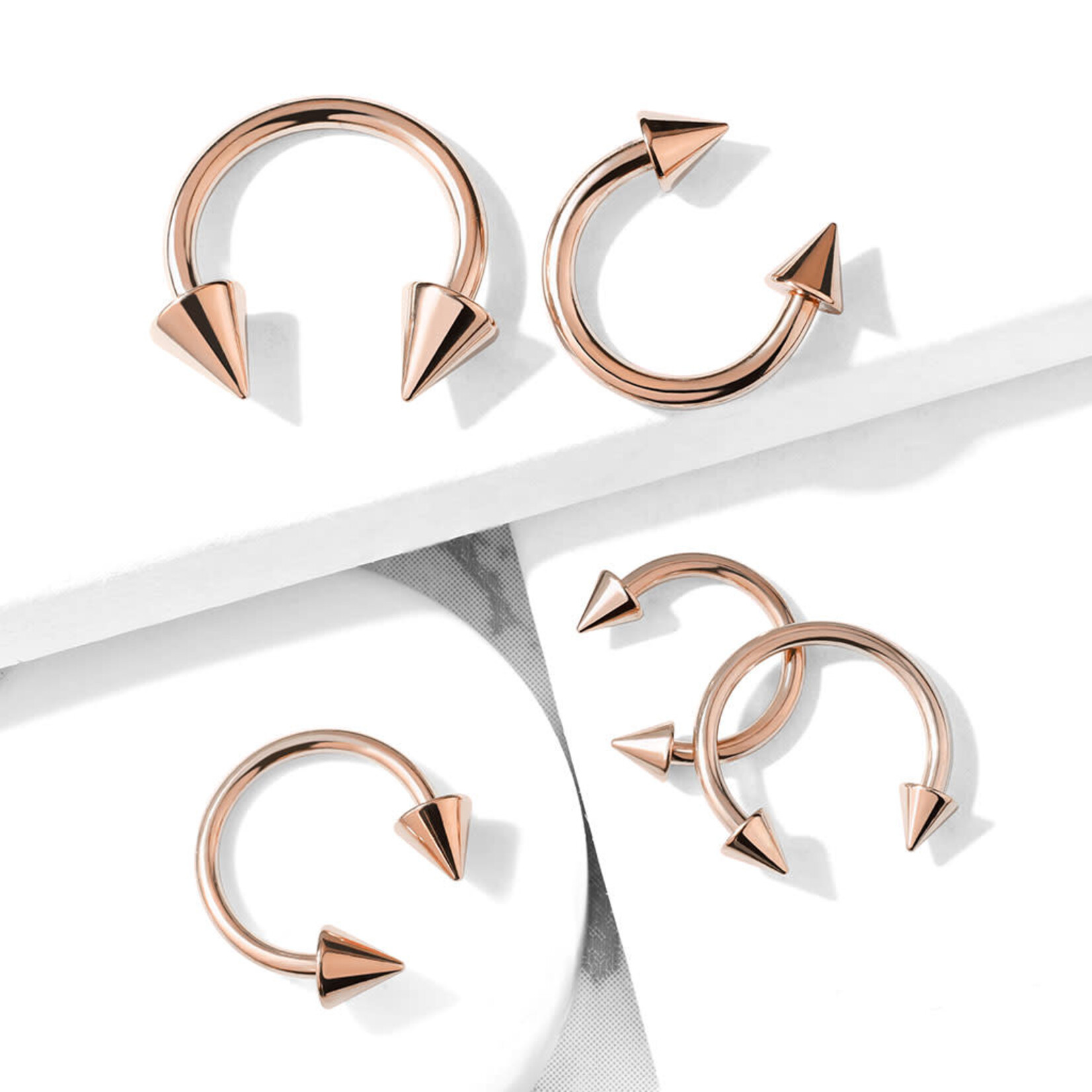 Hollywood Body Jewelry Spike Rose Gold Horseshoe