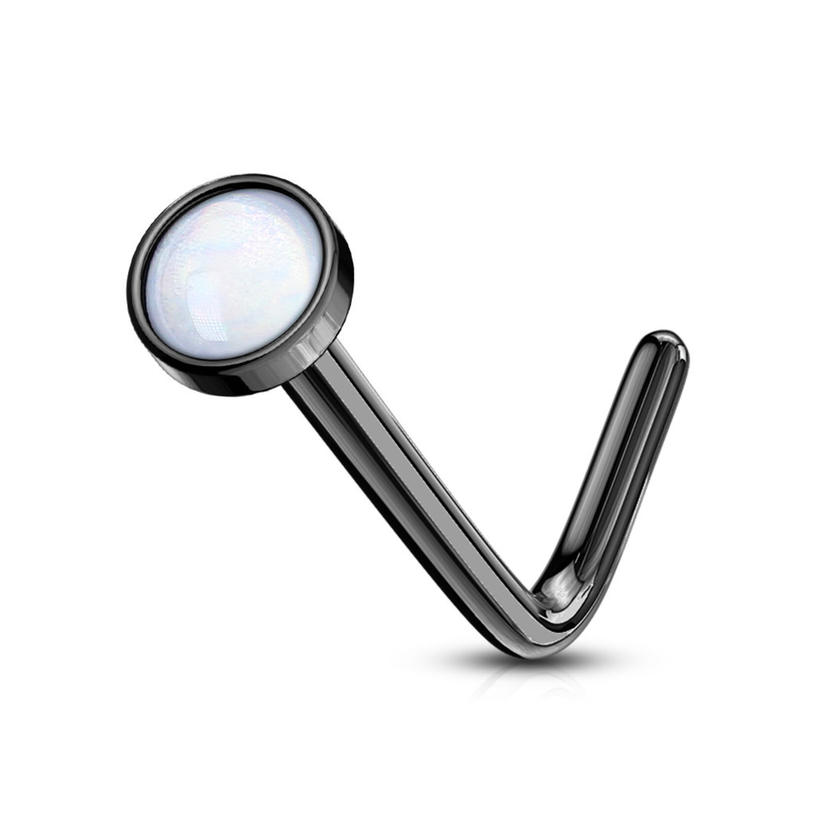 Body Jewelry Illuminating Stone “L” Bend Nose Pin