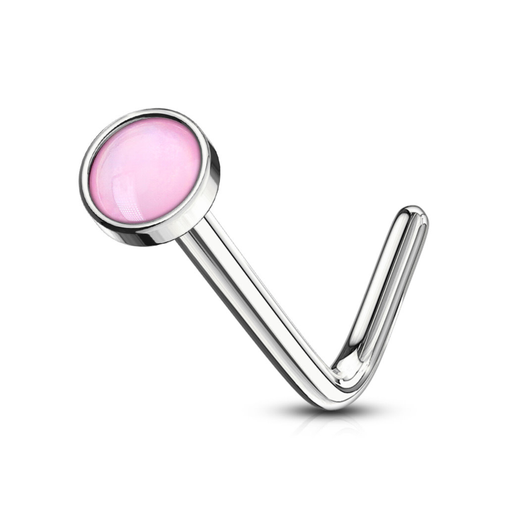 Body Jewelry Illuminating Stone “L” Bend Nose Pin