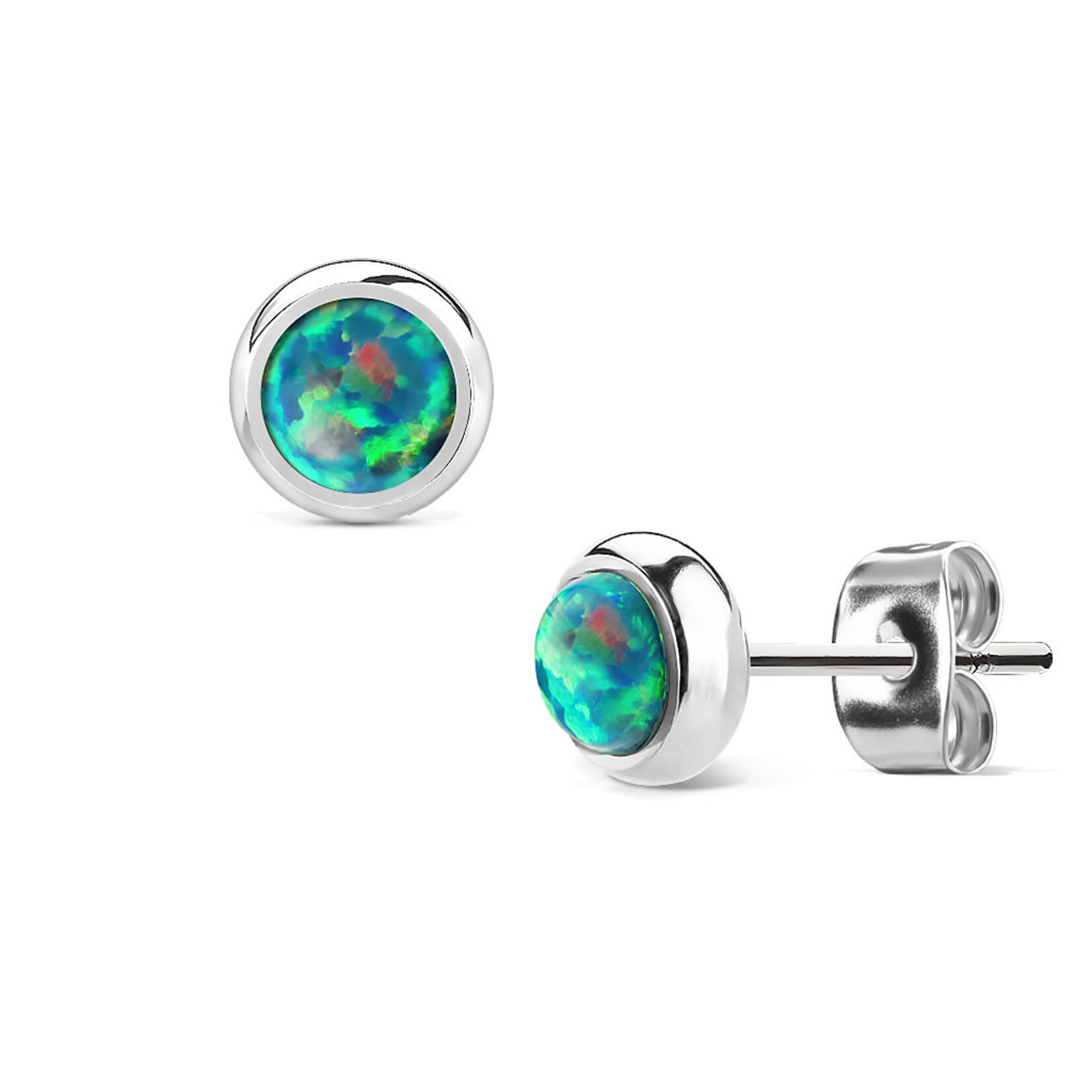 Hollywood Body Jewelry Opal Stud Earrings
