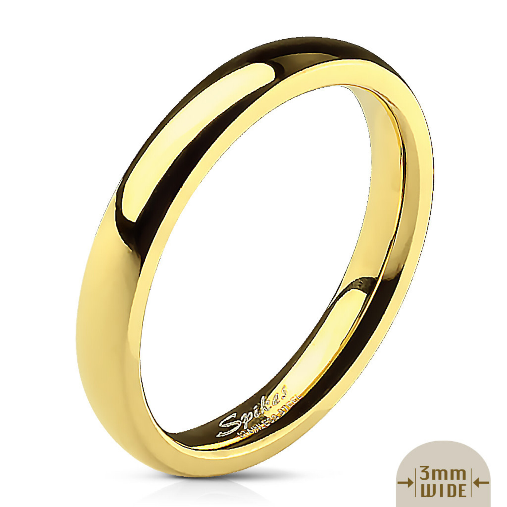 Hollywood Body Jewelry R002 Gold Glossy Band Ring