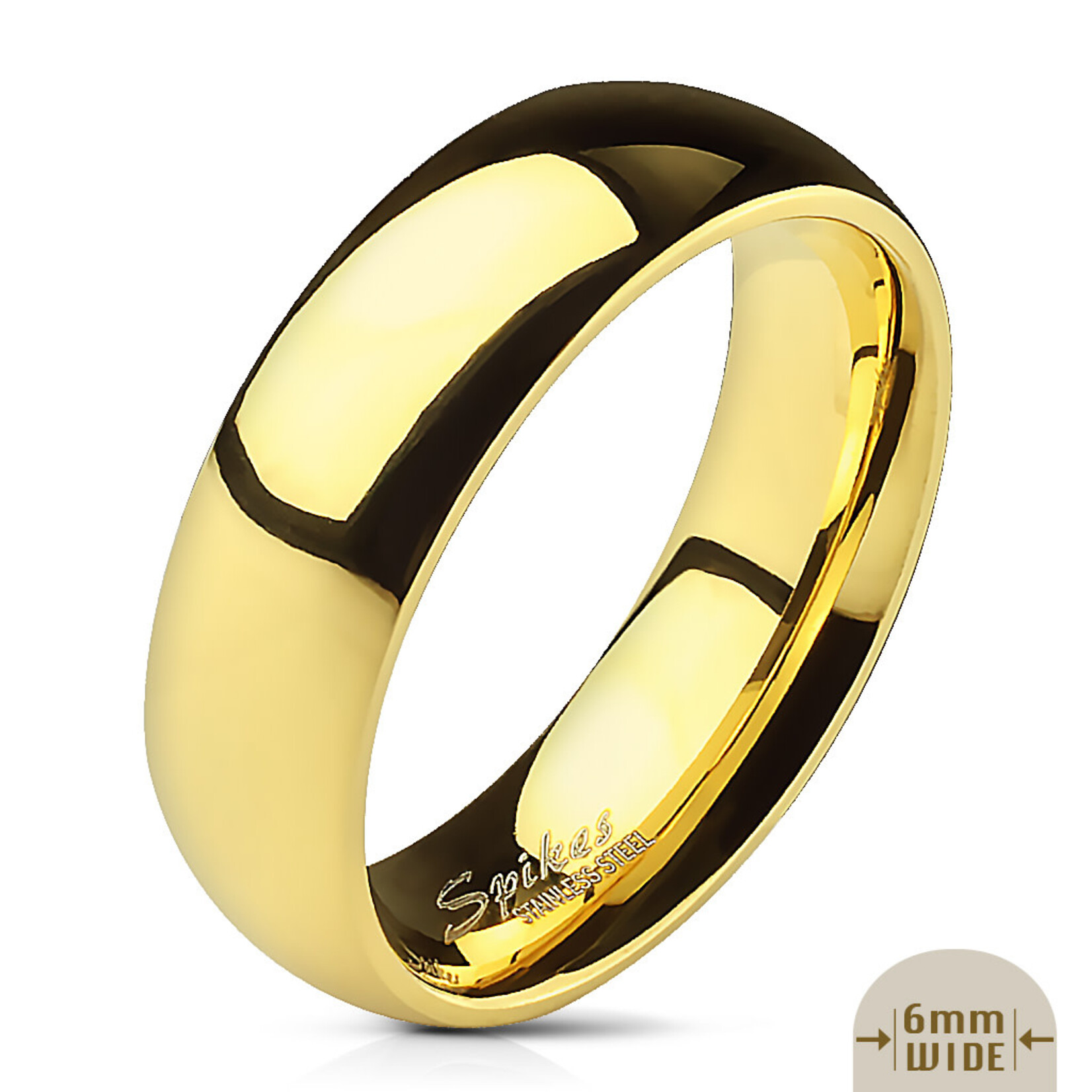 Hollywood Body Jewelry R002 Gold Glossy Band Ring