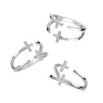 Hollywood Body Jewelry Crystal Crosses Ring