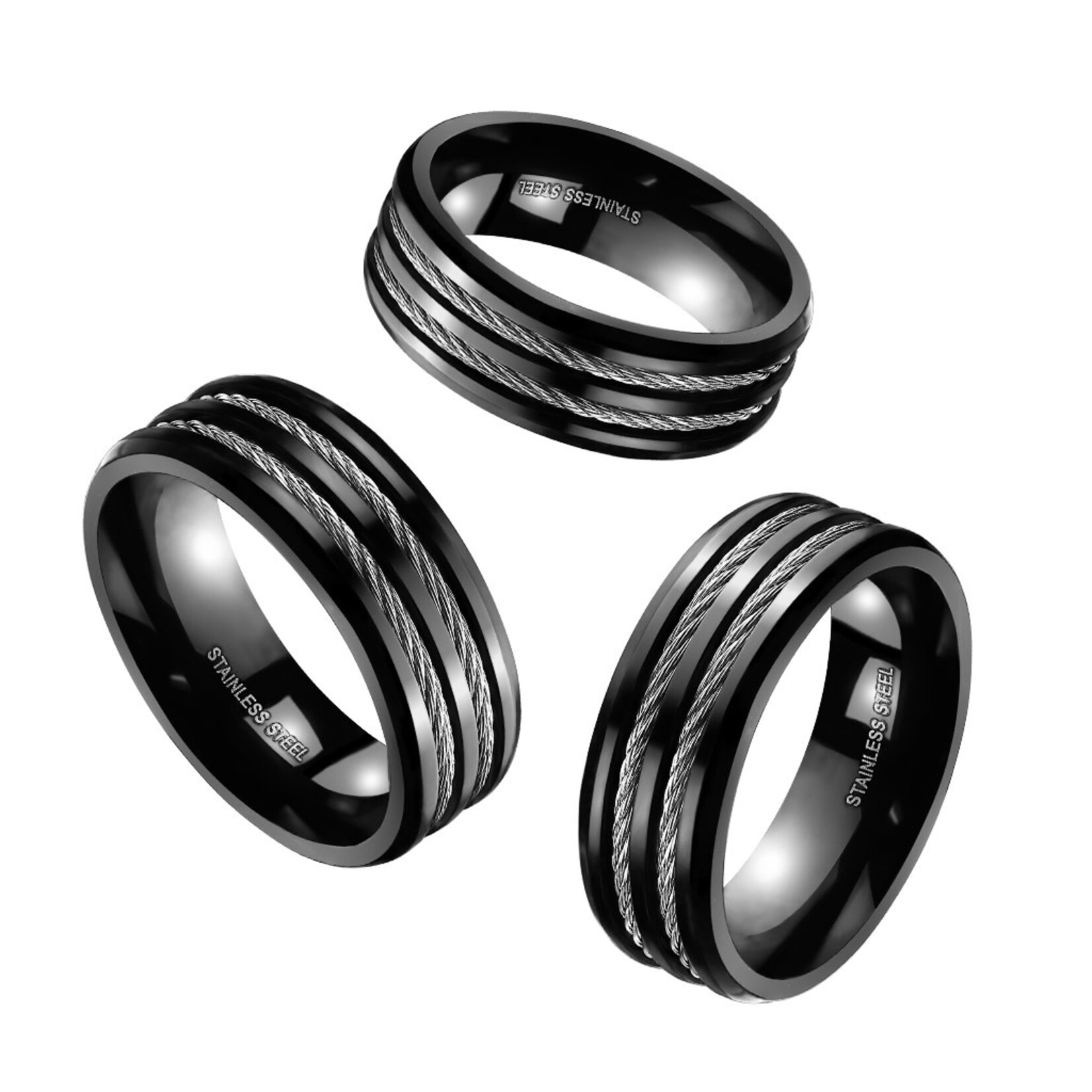 Hollywood Body Jewelry  2-Cable Black Ring