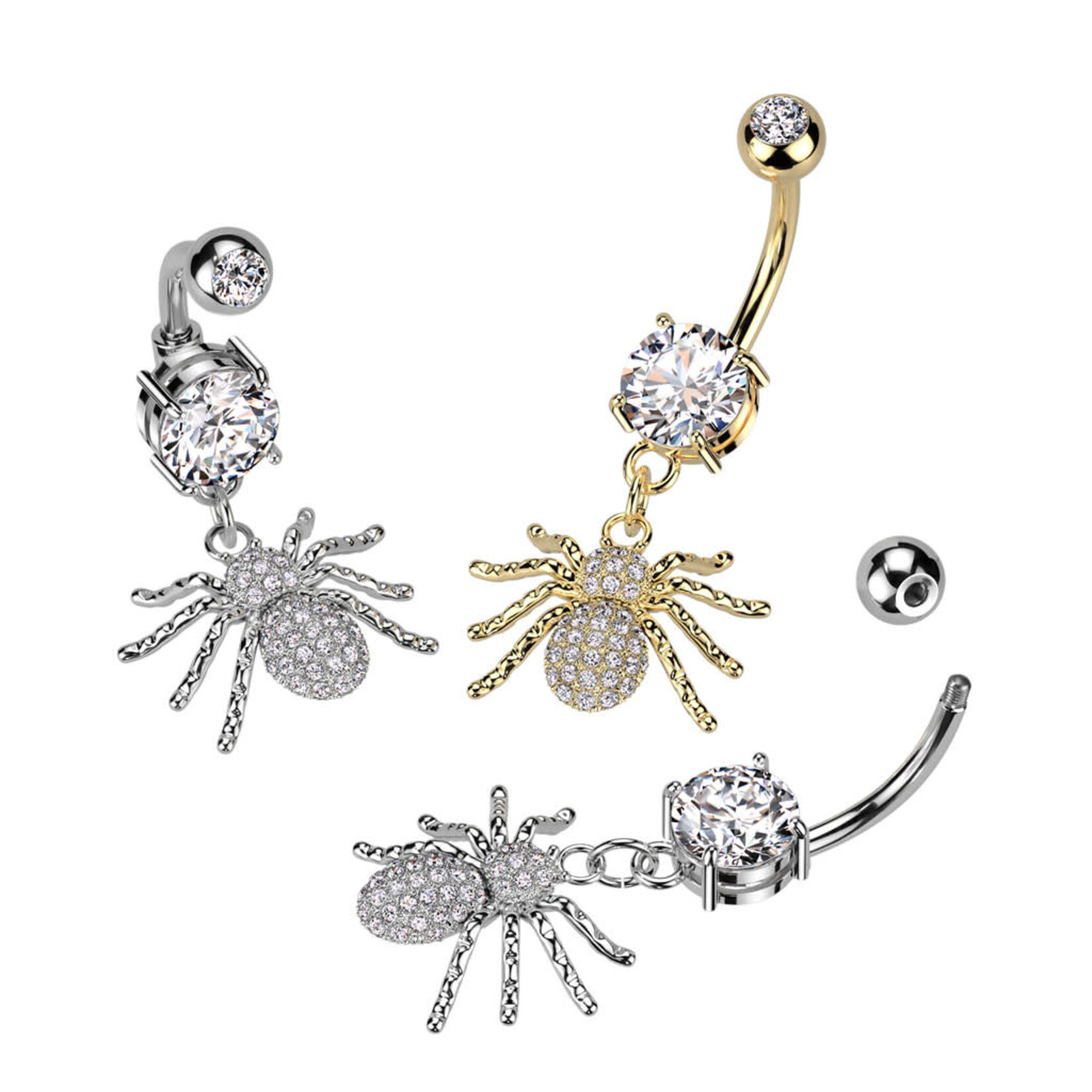 Hollywood Body Jewelry Spider Navel Dangle
