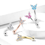 Hollywood Body Jewelry Butterfly Bent Barbell 16g