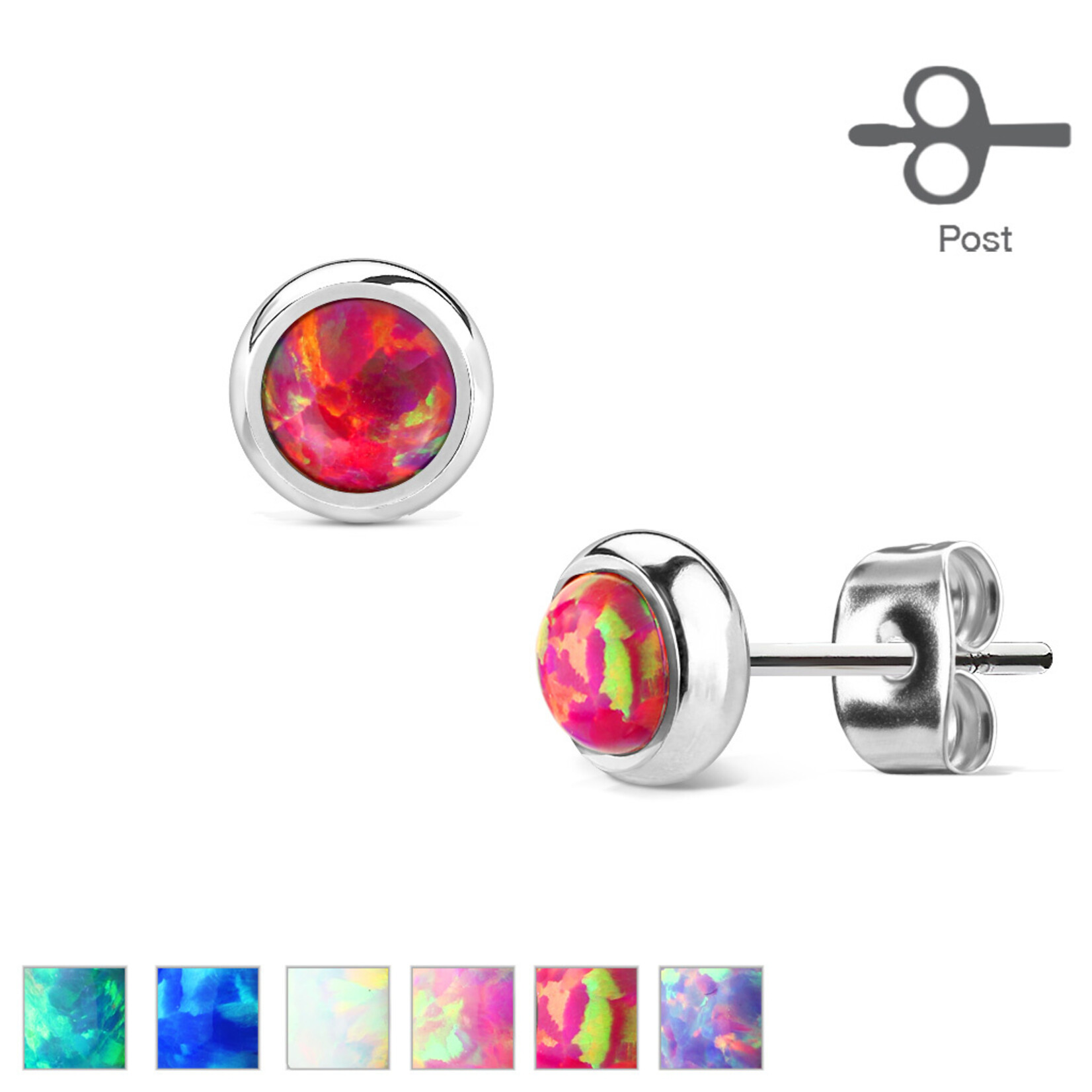 Hollywood Body Jewelry Opal Stud Earrings