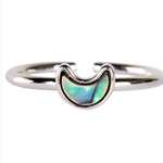 Benjamin International R183 Crescent Moon Abalone Shell Adjustable Ring