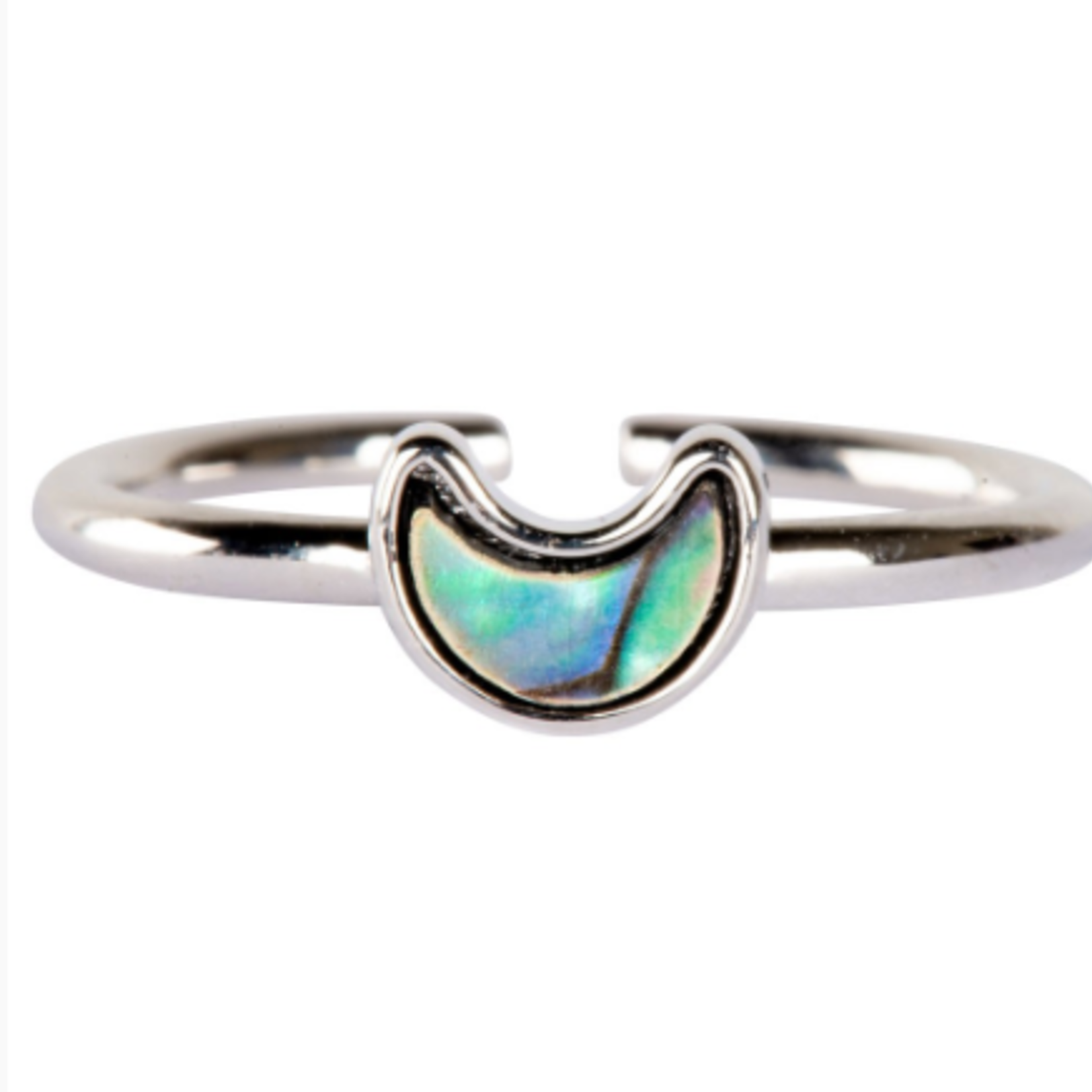 Benjamin International R183 Crescent Moon Abalone Shell Adjustable Ring
