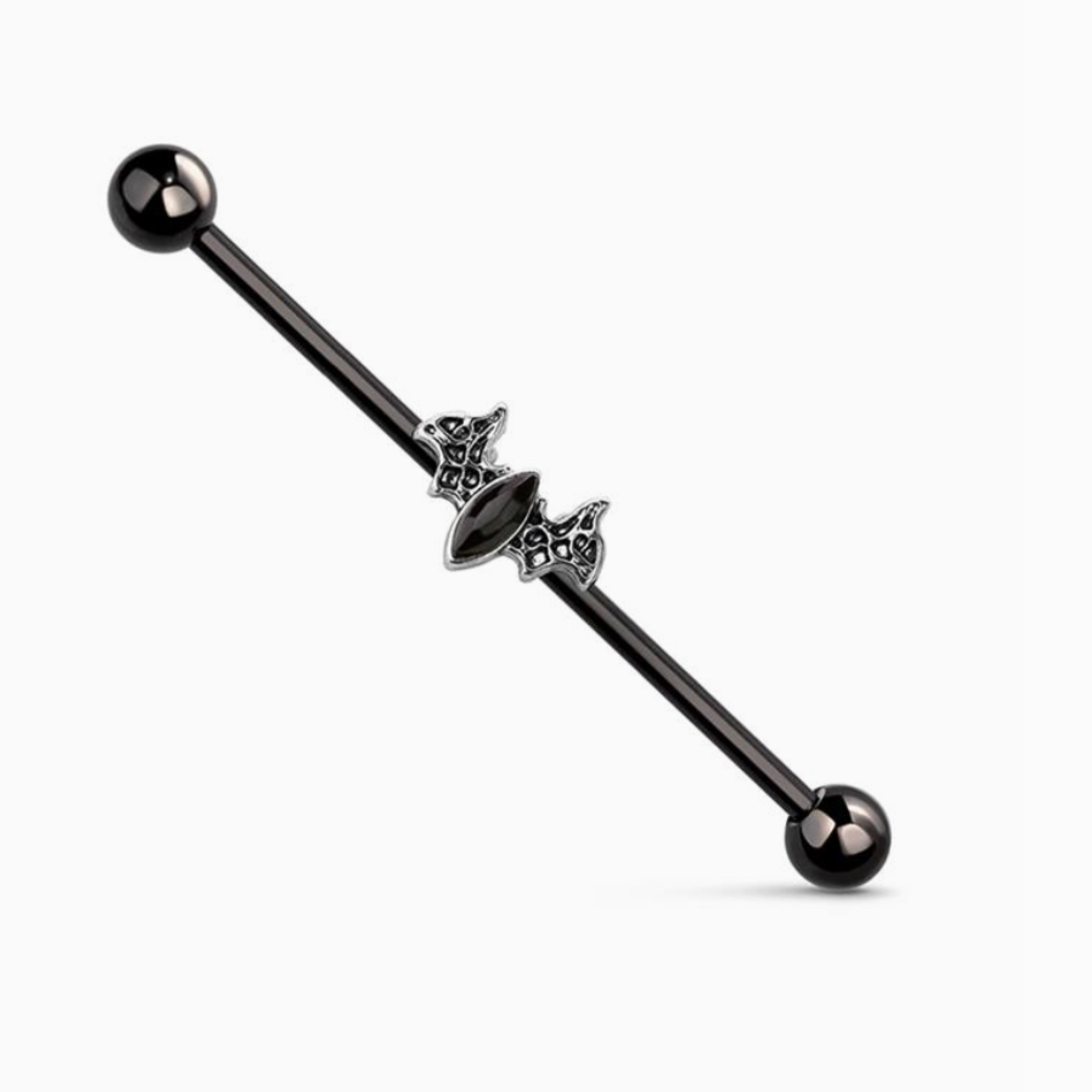 Crave Body Jewelry IND004 Black Bat 316L SS Industrial BB