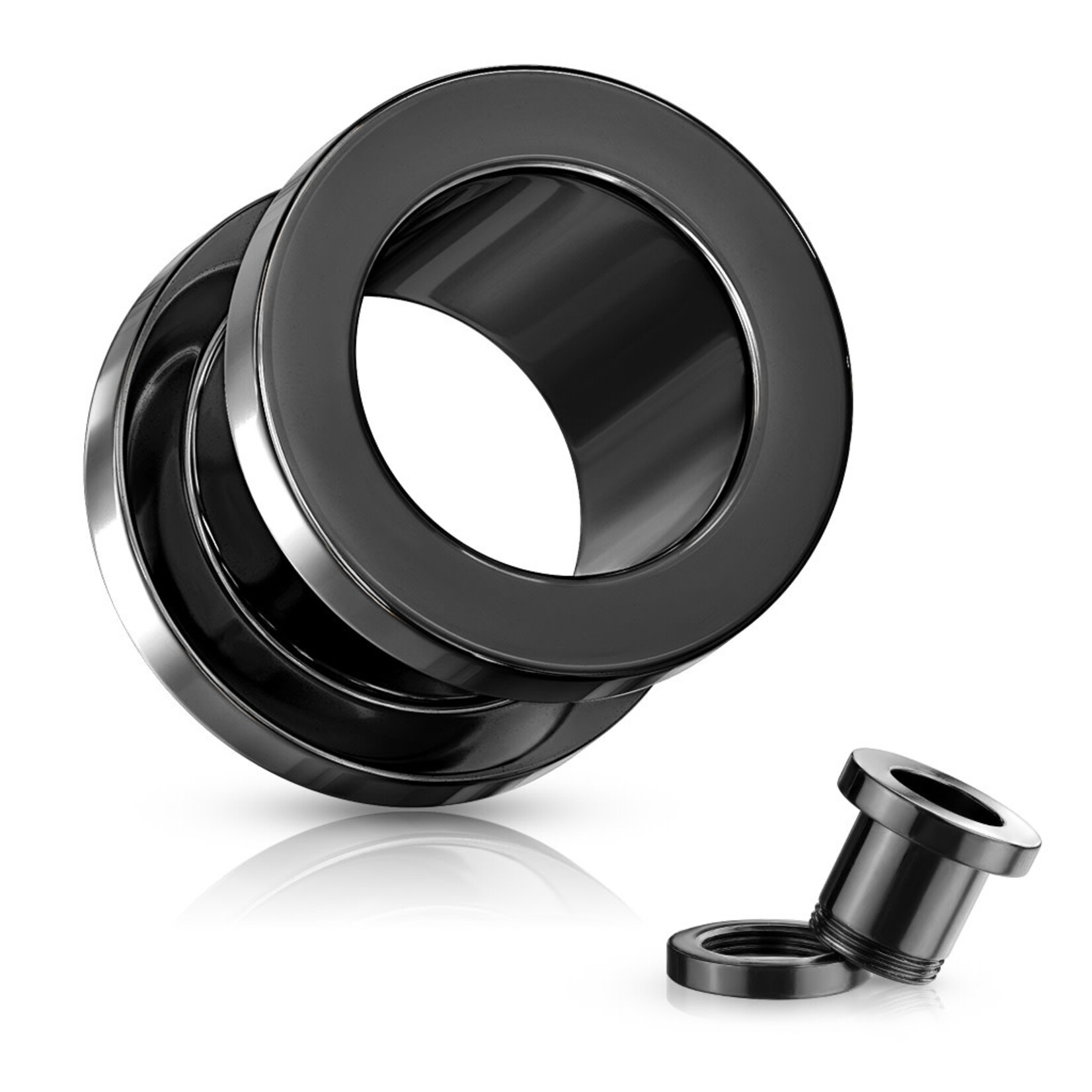 Handmade Screwback Plugs Pair Black