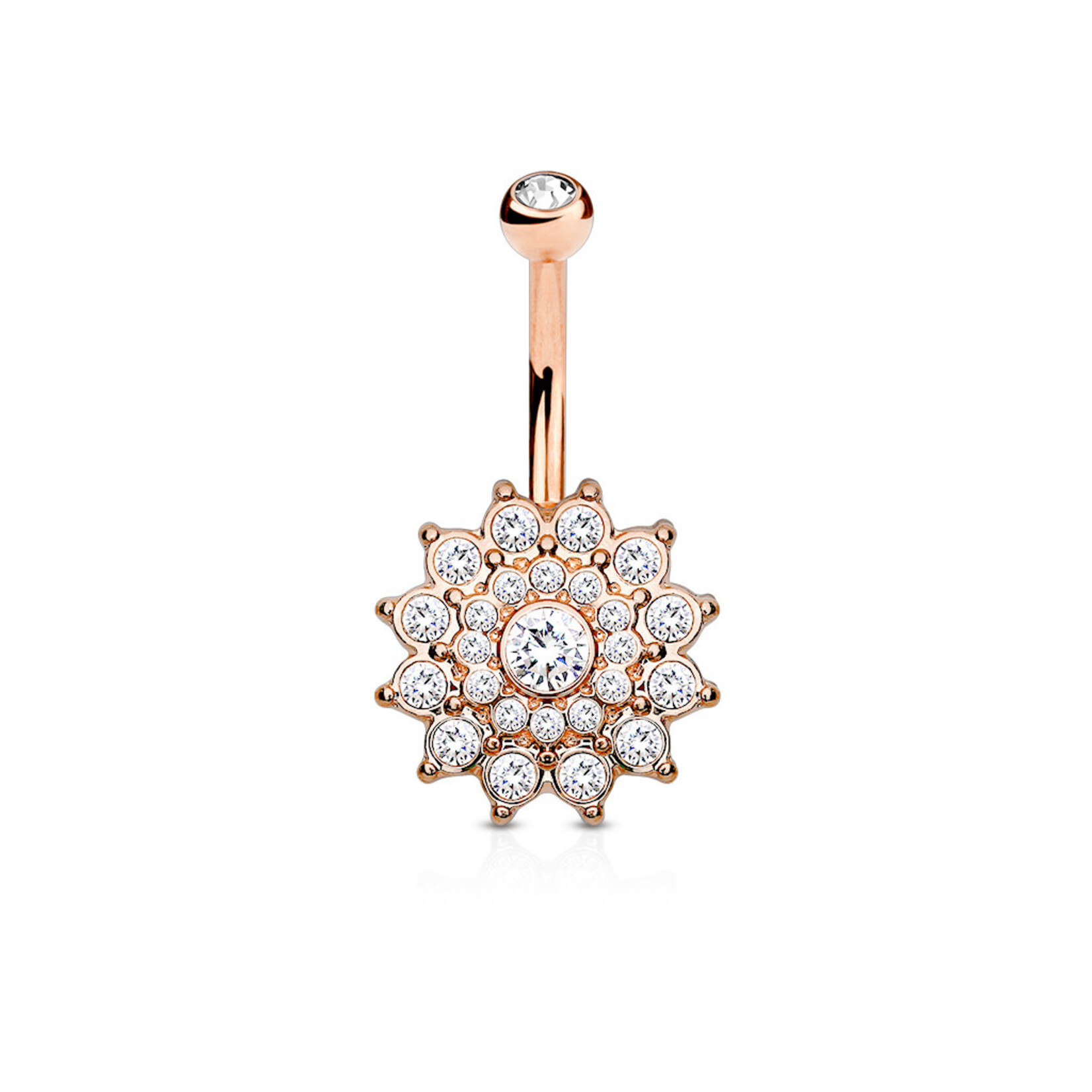 Hollywood Body Jewelry Rose Gold Dahlia Navel Ring