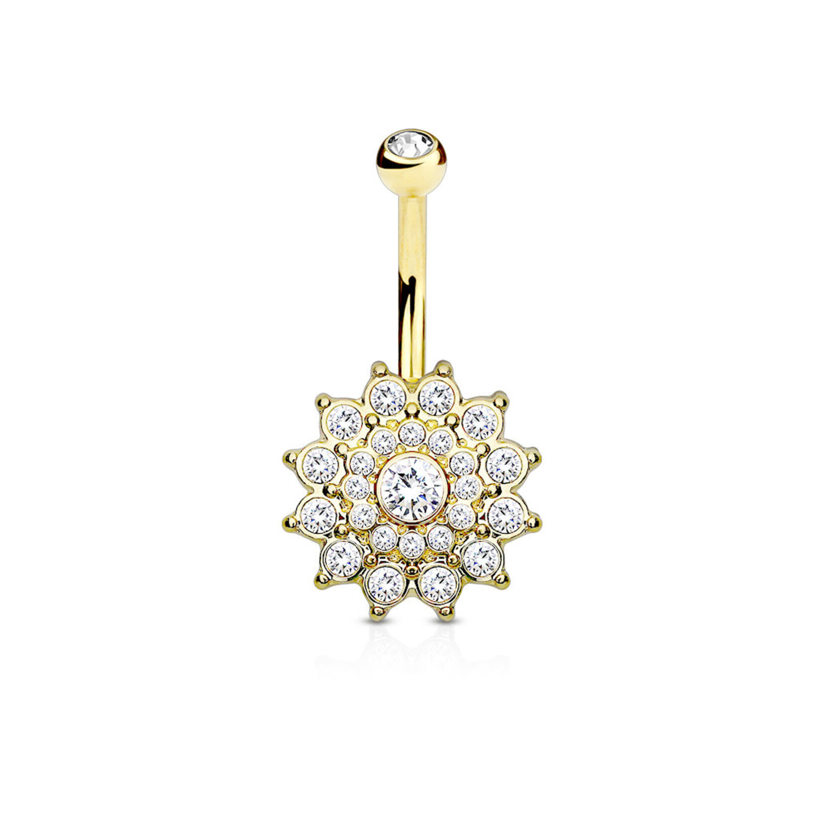 Hollywood Body Jewelry Rose Gold Dahlia Navel Ring