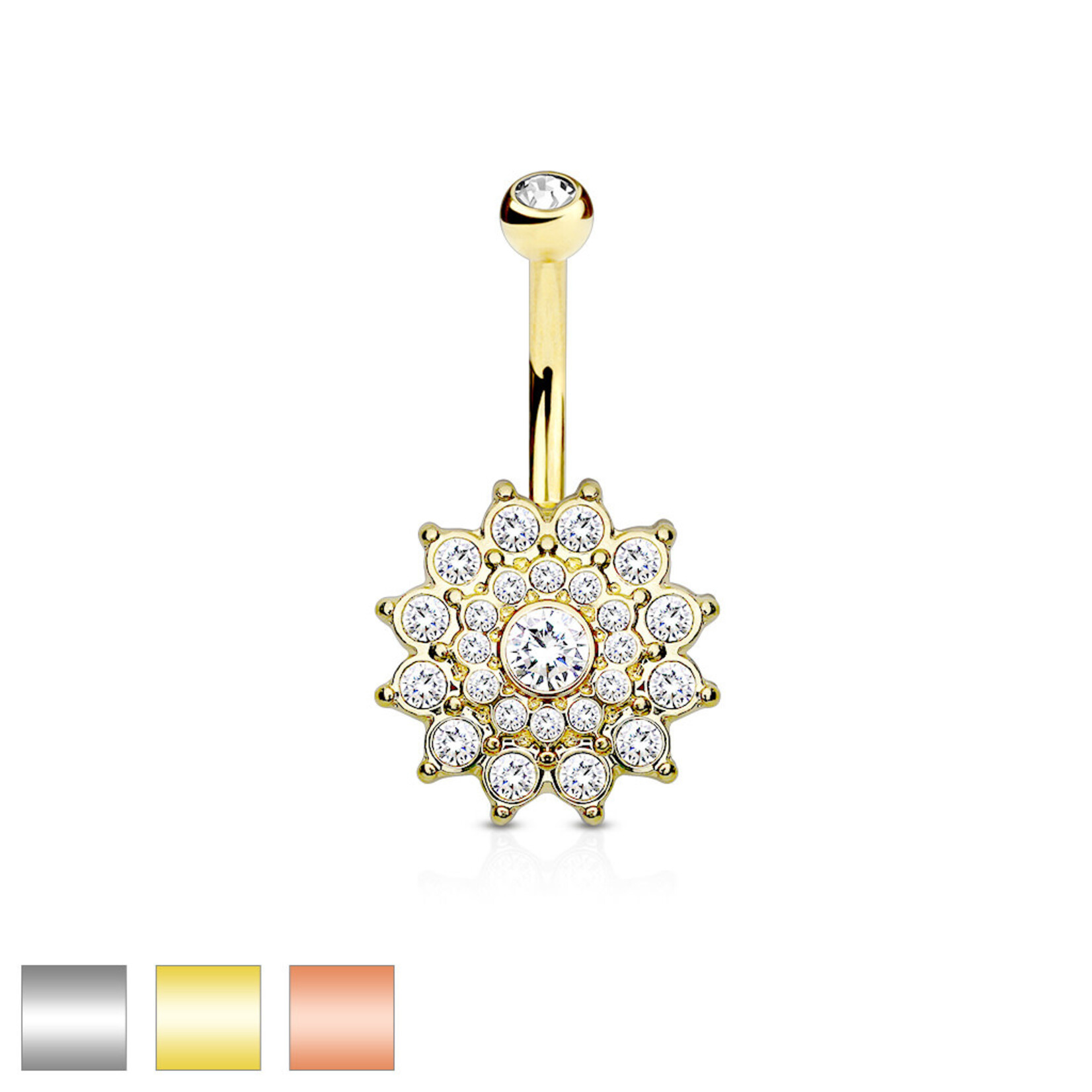 Hollywood Body Jewelry Rose Gold Dahlia Navel Ring