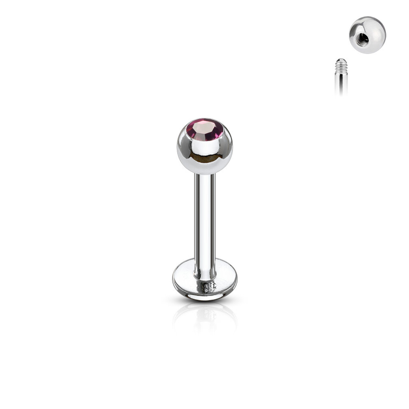 Hollywood Body Jewelry LS03 Press Fit Gem 316L SS Labret