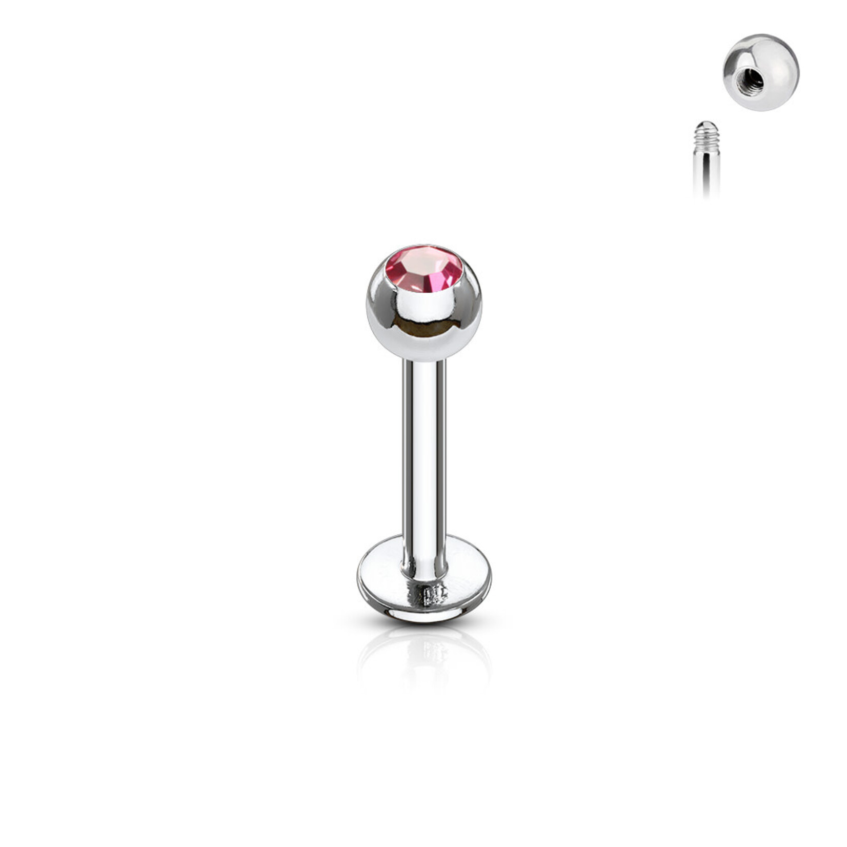 Hollywood Body Jewelry LS03 Press Fit Gem 316L SS Labret