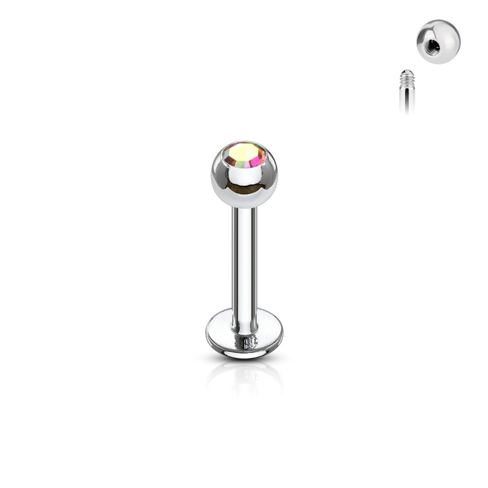 Hollywood Body Jewelry LS03 Press Fit Gem 316L SS Labret