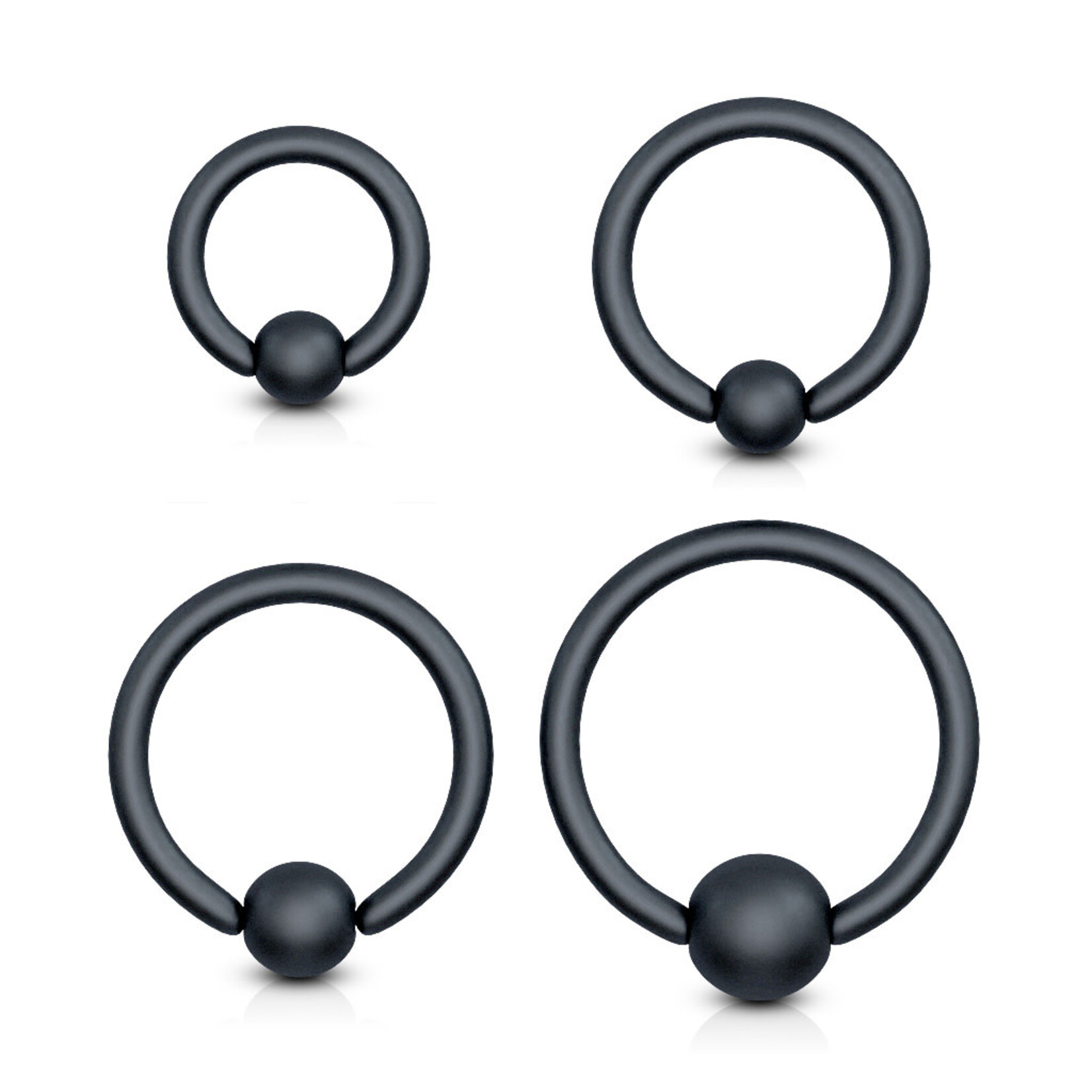 Hollywood Body Jewelry Matte Black Captive Bead Ring