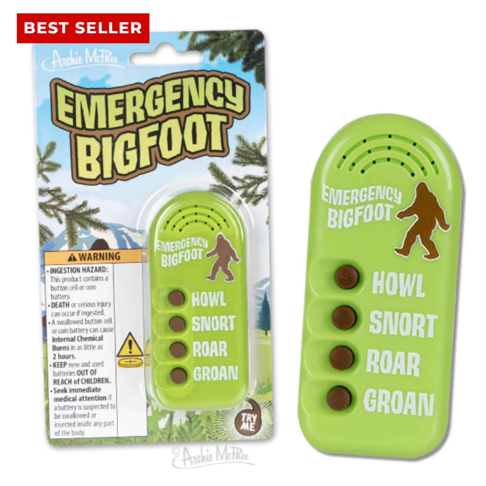 Accoutrements/Archie McPhee Emergency Bigfoot Button