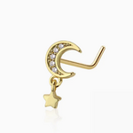 Crave Body Jewelry Half Moon with Dangle Star L Bend