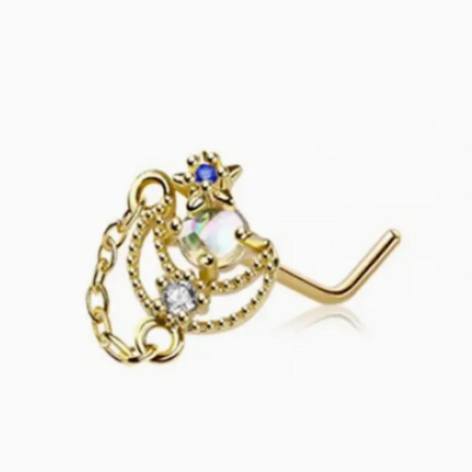 Crave Body Jewelry Half Moon Cz w/Dangle Star L Bend