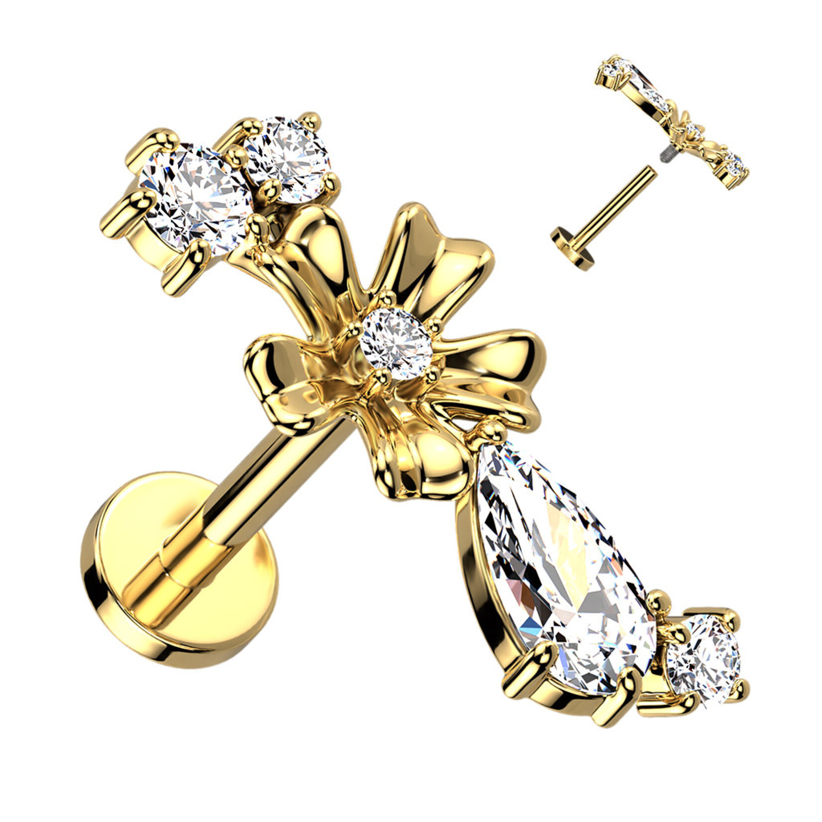 Hollywood Body Jewelry Crystal Flowers & Vines Labret