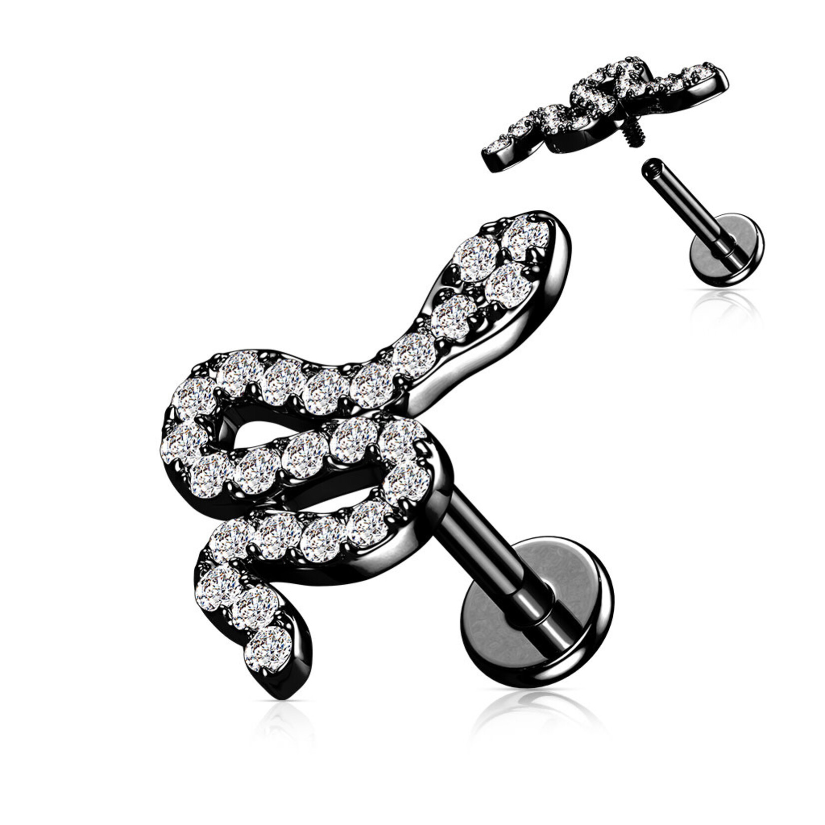 Hollywood Body Jewelry Gem Snake Labret