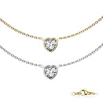 Hollywood Body Jewelry SNP-1581 Heart CZ  Necklace