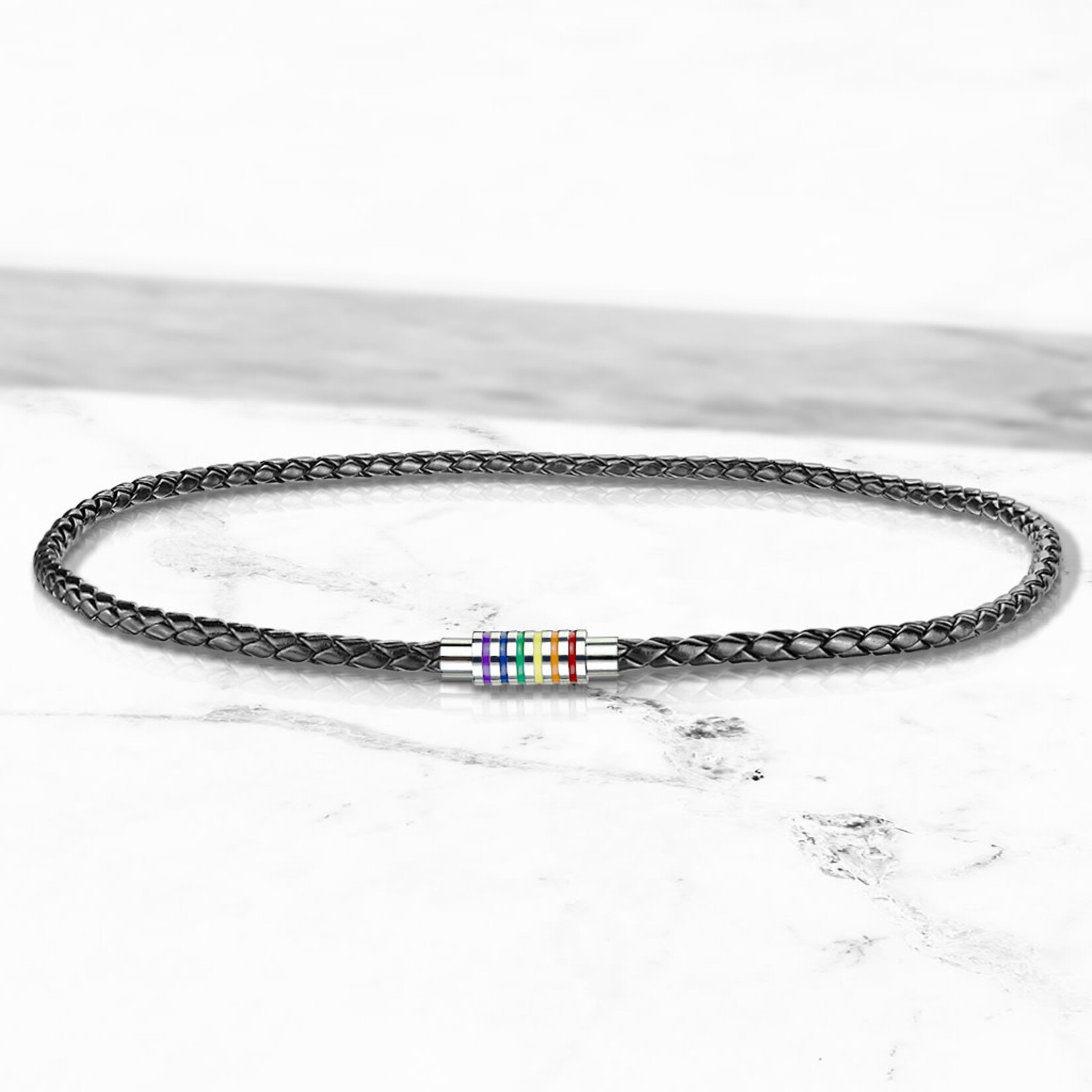 Necklace SBL-0107 Braided Vegan Leather Necklace