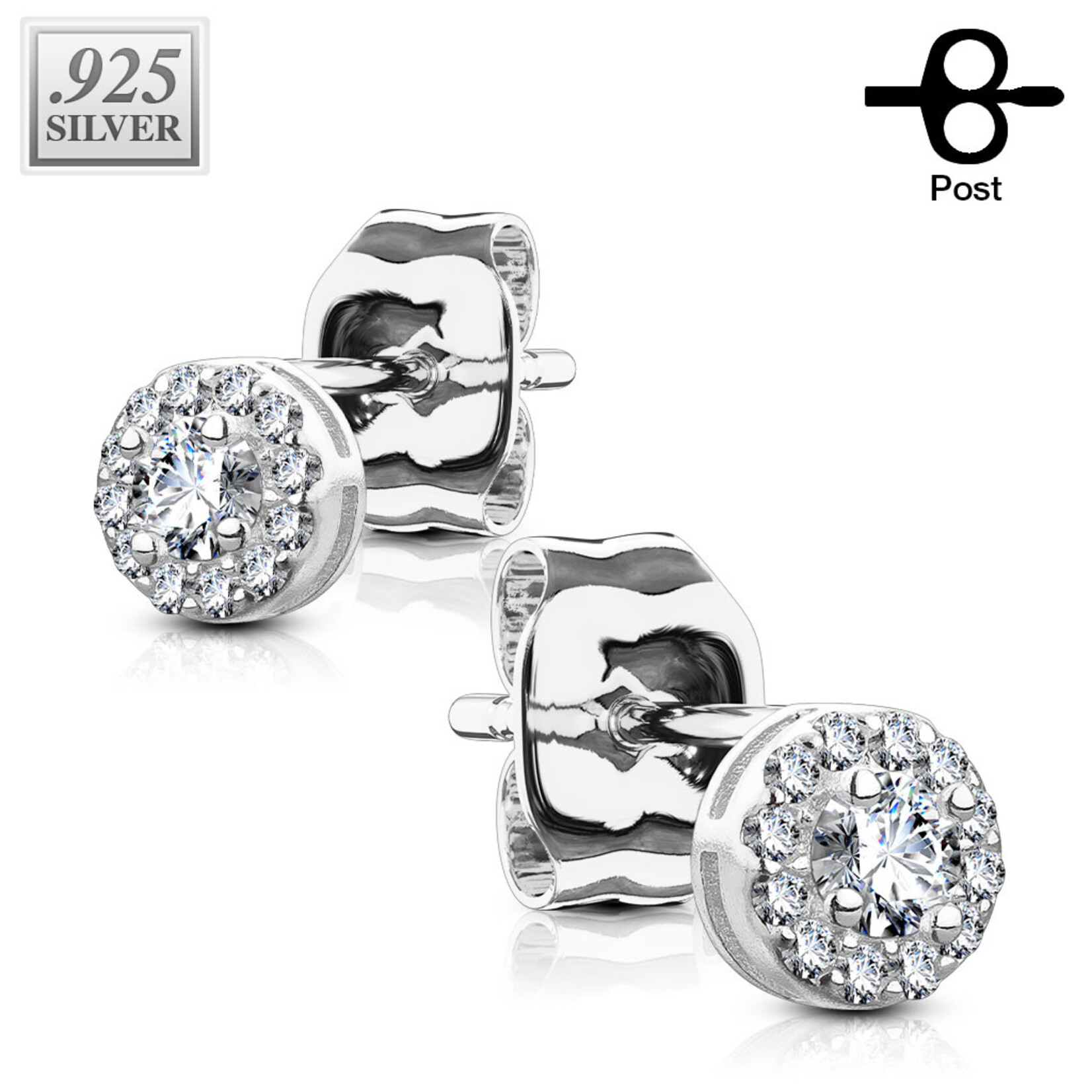 Hollywood Body Jewelry EE-023 20g CZ Paved CZ Center