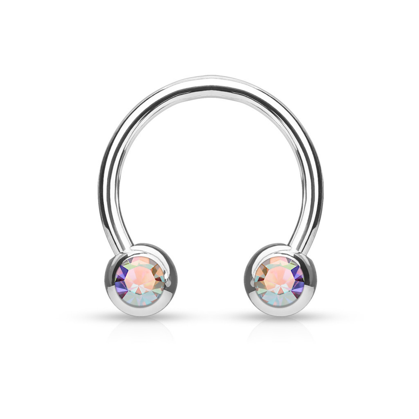 Hollywood Body Jewelry Front Facing Jewel Set Ball Horseshoe