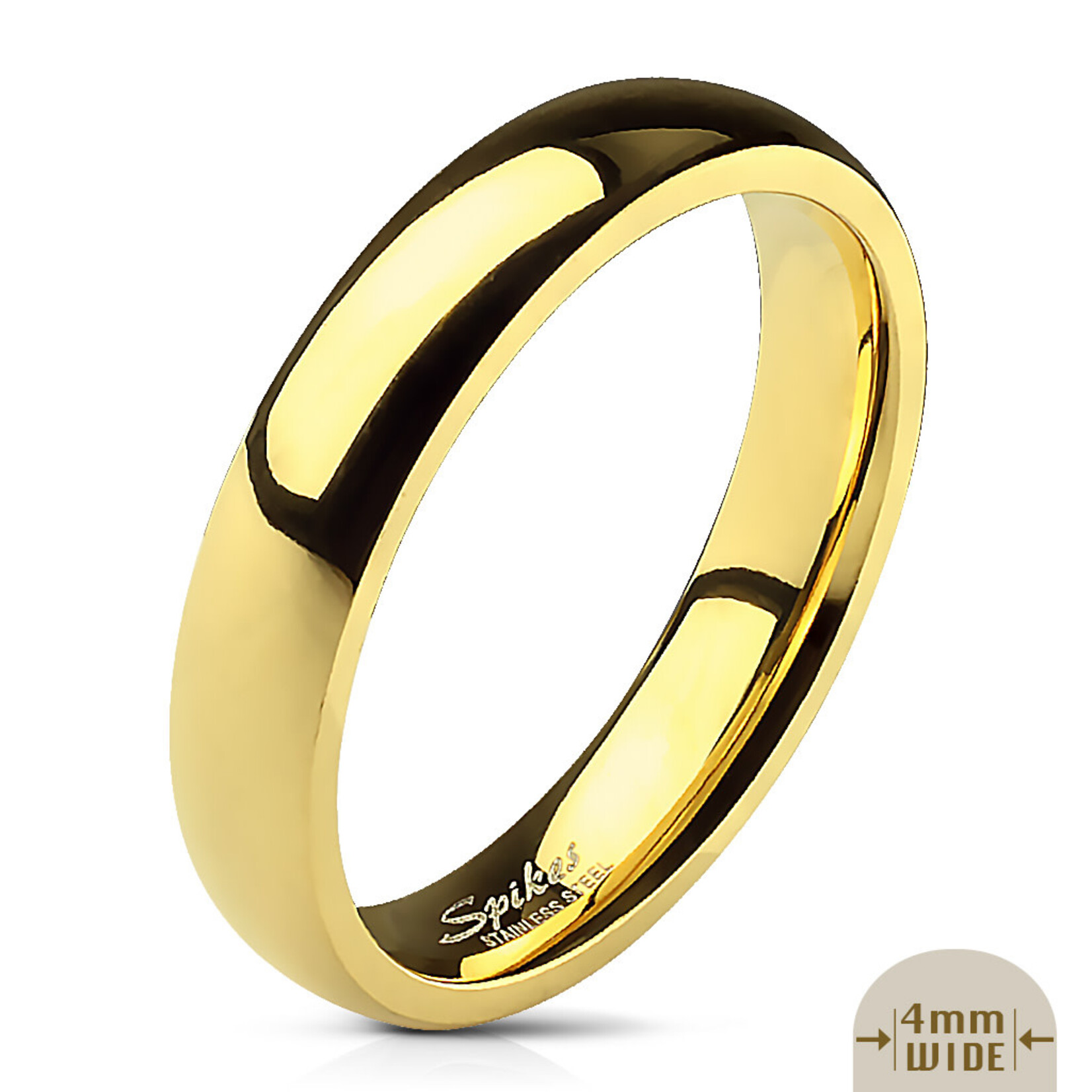 Hollywood Body Jewelry R002 Gold Glossy Band Ring