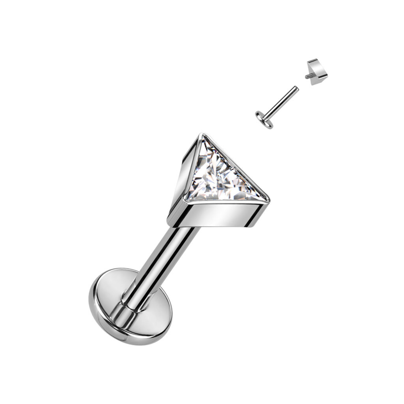 Hollywood Body Jewelry Titanium Triangle Gem Labret