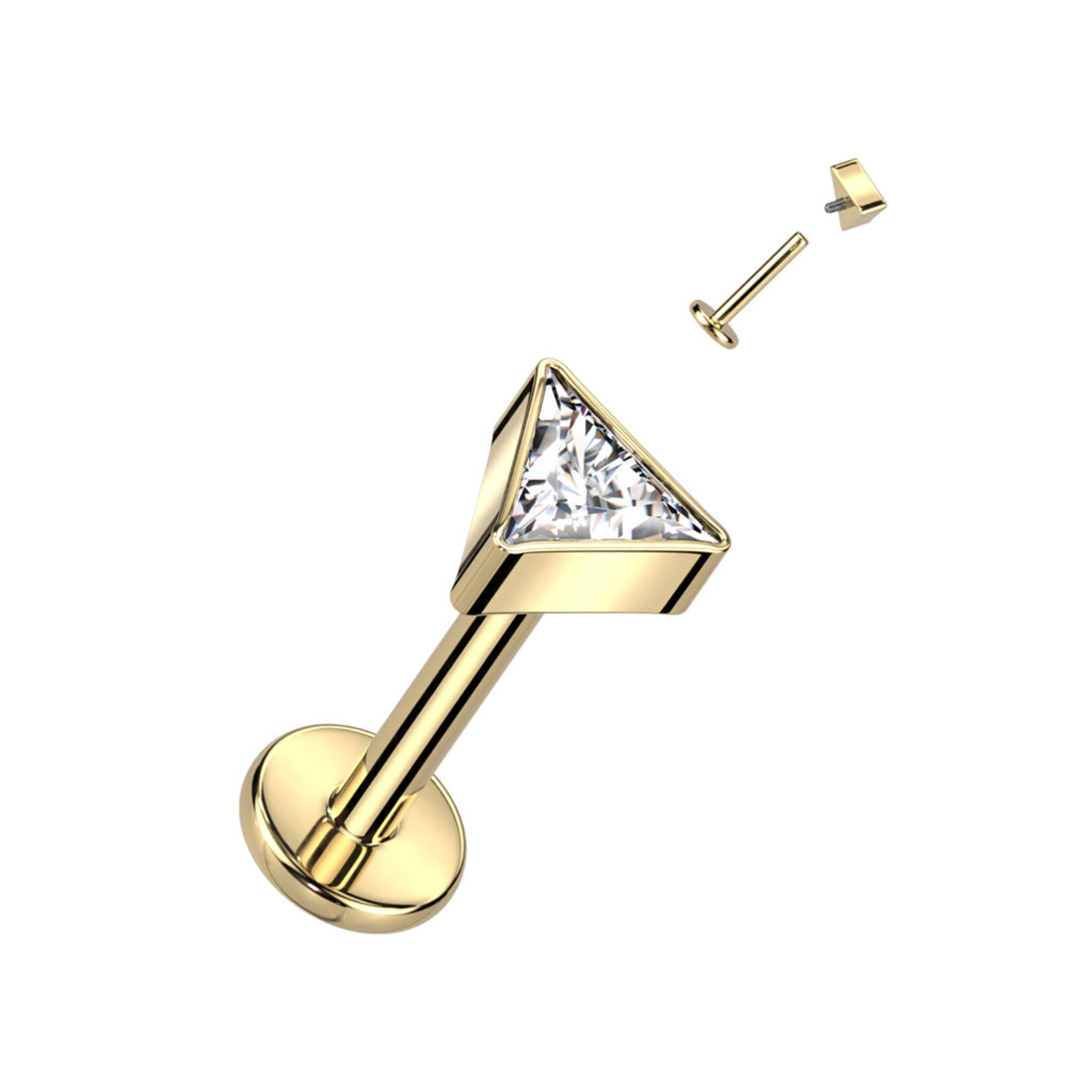 Hollywood Body Jewelry Titanium Triangle Gem Labret
