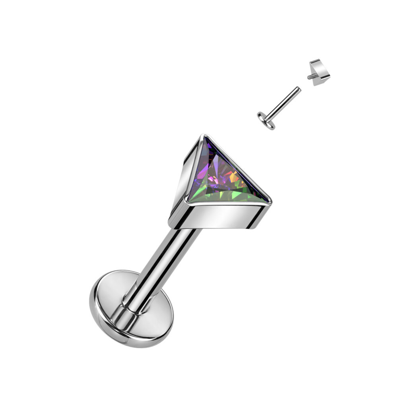 Hollywood Body Jewelry Titanium Triangle Gem Labret