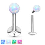 Hollywood Body Jewelry Opal Ball Top Internally Threaded 316L Surgical Steel Labret