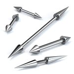 Hollywood Body Jewelry Spike On Both Sides Surgical Steel Barbell