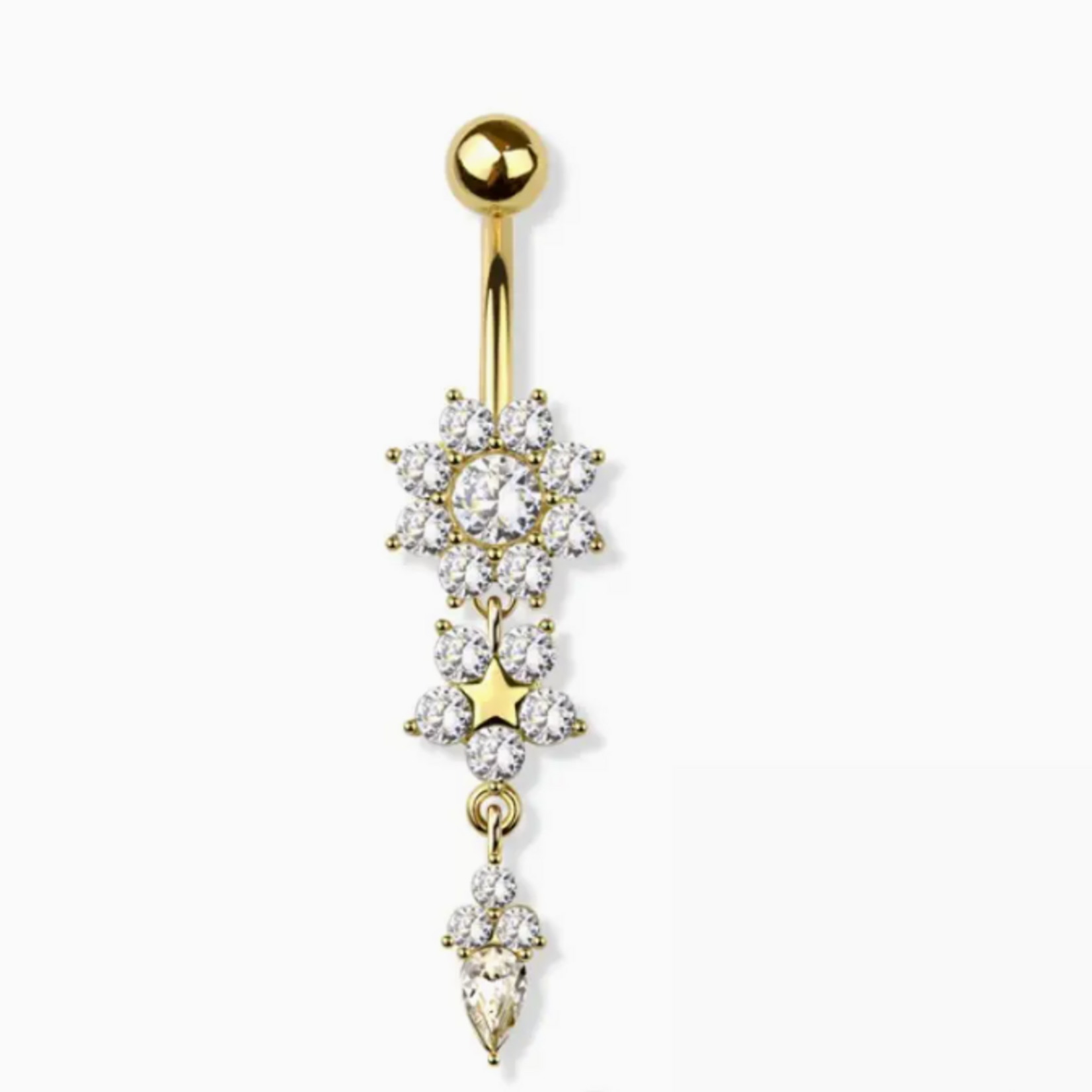 Crave Body Jewelry Surgical Steel Flower Navel Ring