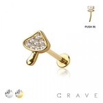 Crave Body Jewelry Mushroom Multi Push-in Top Surgical steel Labret