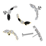 Hollywood Body Jewelry ILS22 Asst. CZ Push In Flatback