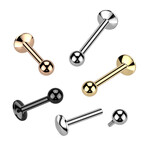 Hollywood Body Jewelry TIL01V4 Imp Grd Titan 4mm Ball Labret