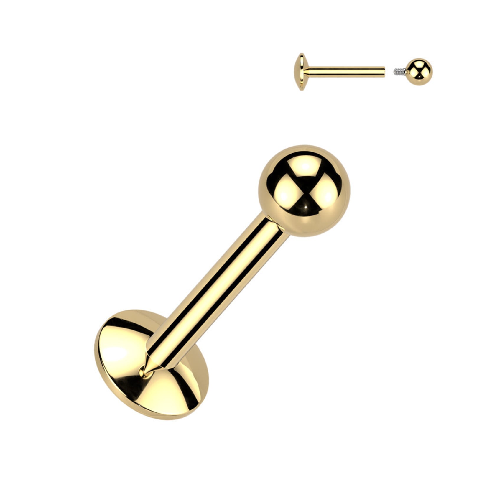 Hollywood Body Jewelry TIL01V4 Imp Grd Titan 4mm Ball Labret