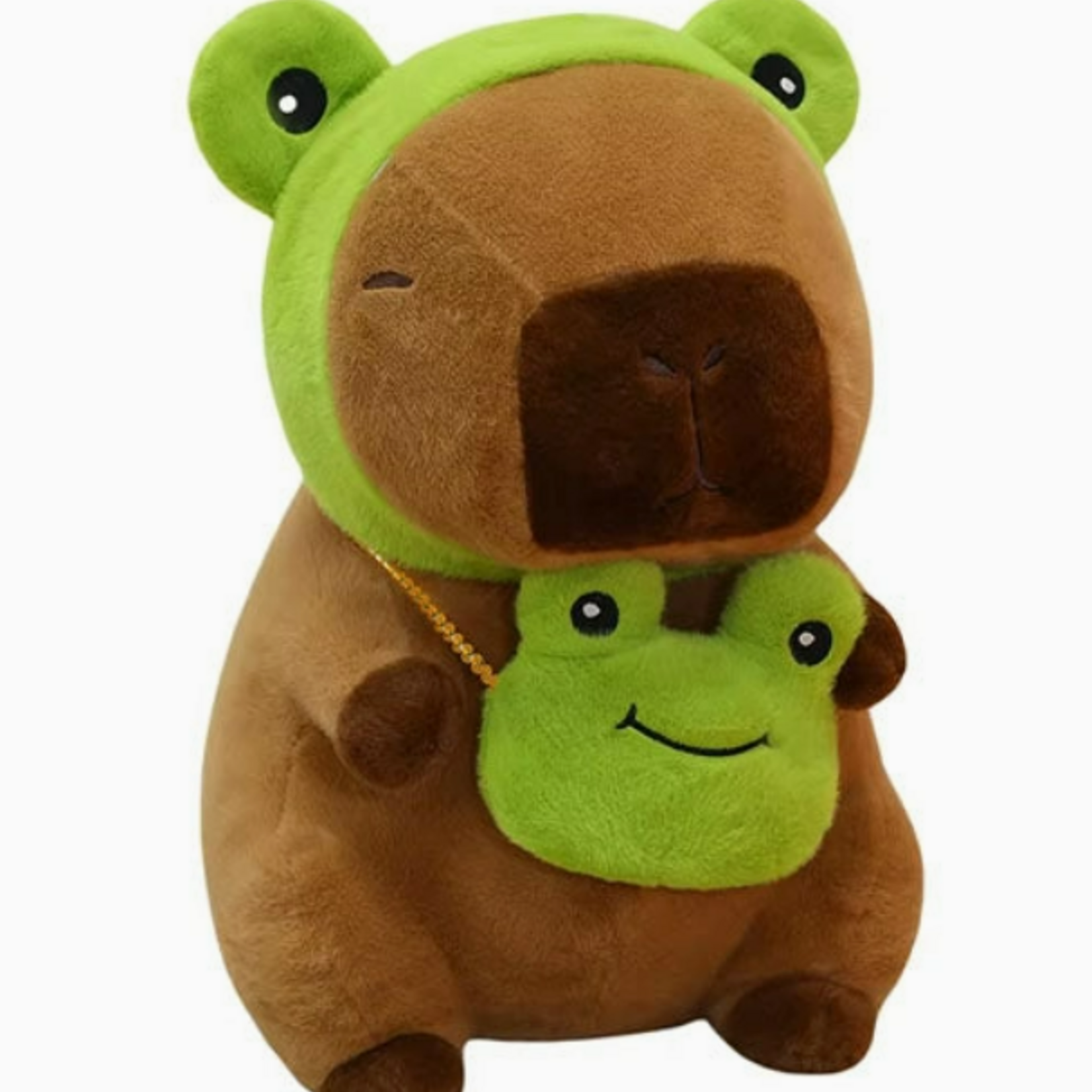 Showcase  Capybara 9" Kawaii Matching Frog Hat & Purse Plush Toy