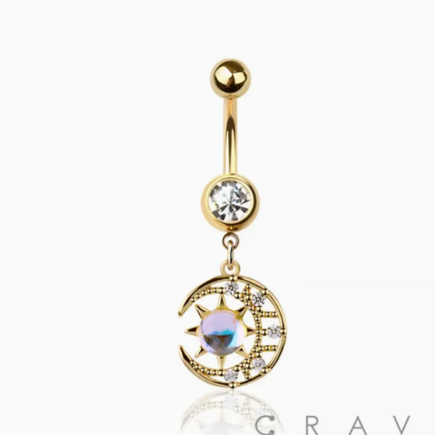 Crave Body Jewelry NSD-1154 CZ Sun & Moon BBB