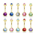 Hollywood Body Jewelry Gold & Crystal Navel Ring