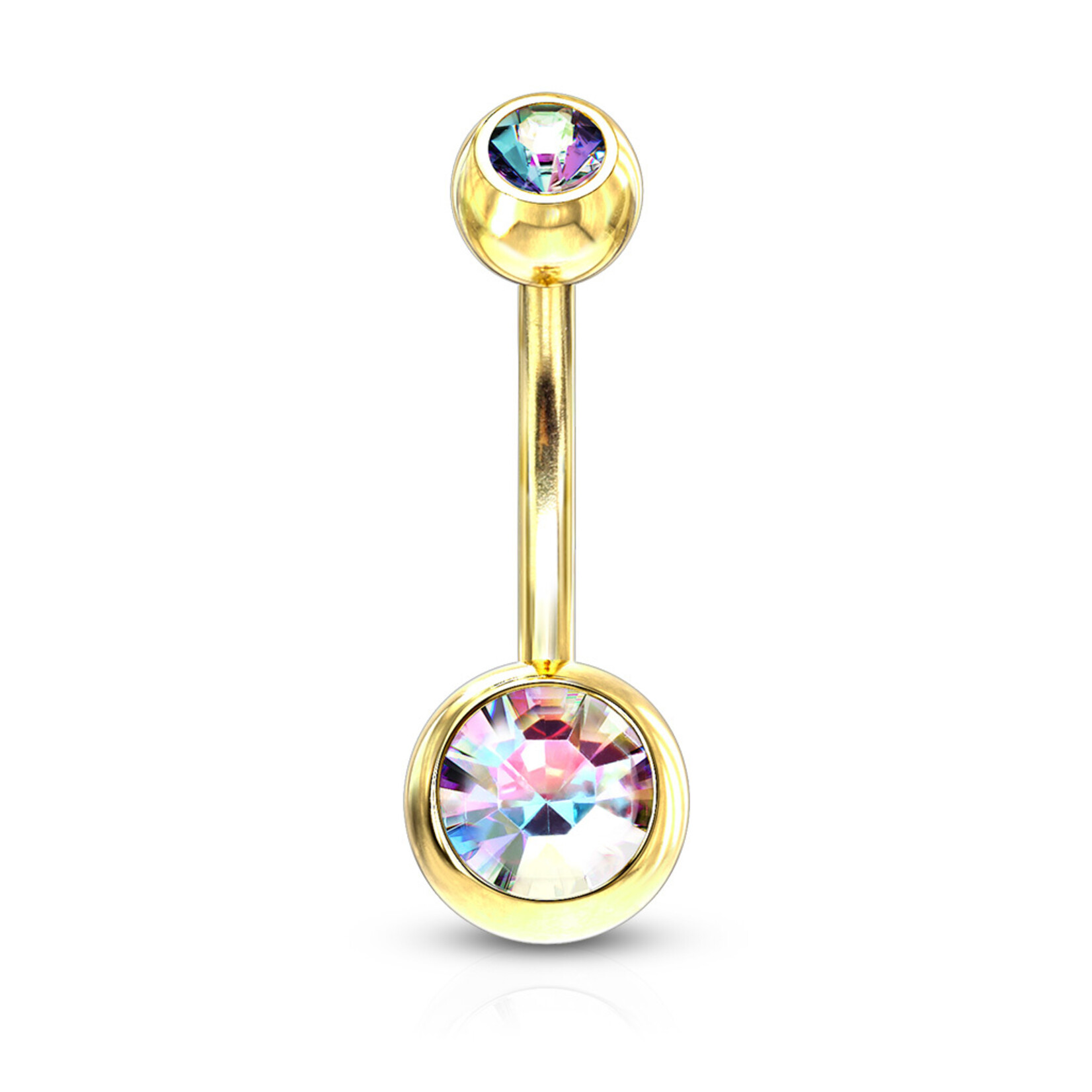 Hollywood Body Jewelry Gold & Crystal Navel Ring