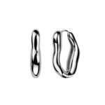 Hollywood Body Jewelry SE5263 316L Pair of Wavy Oval Hinge Hoop Earrings