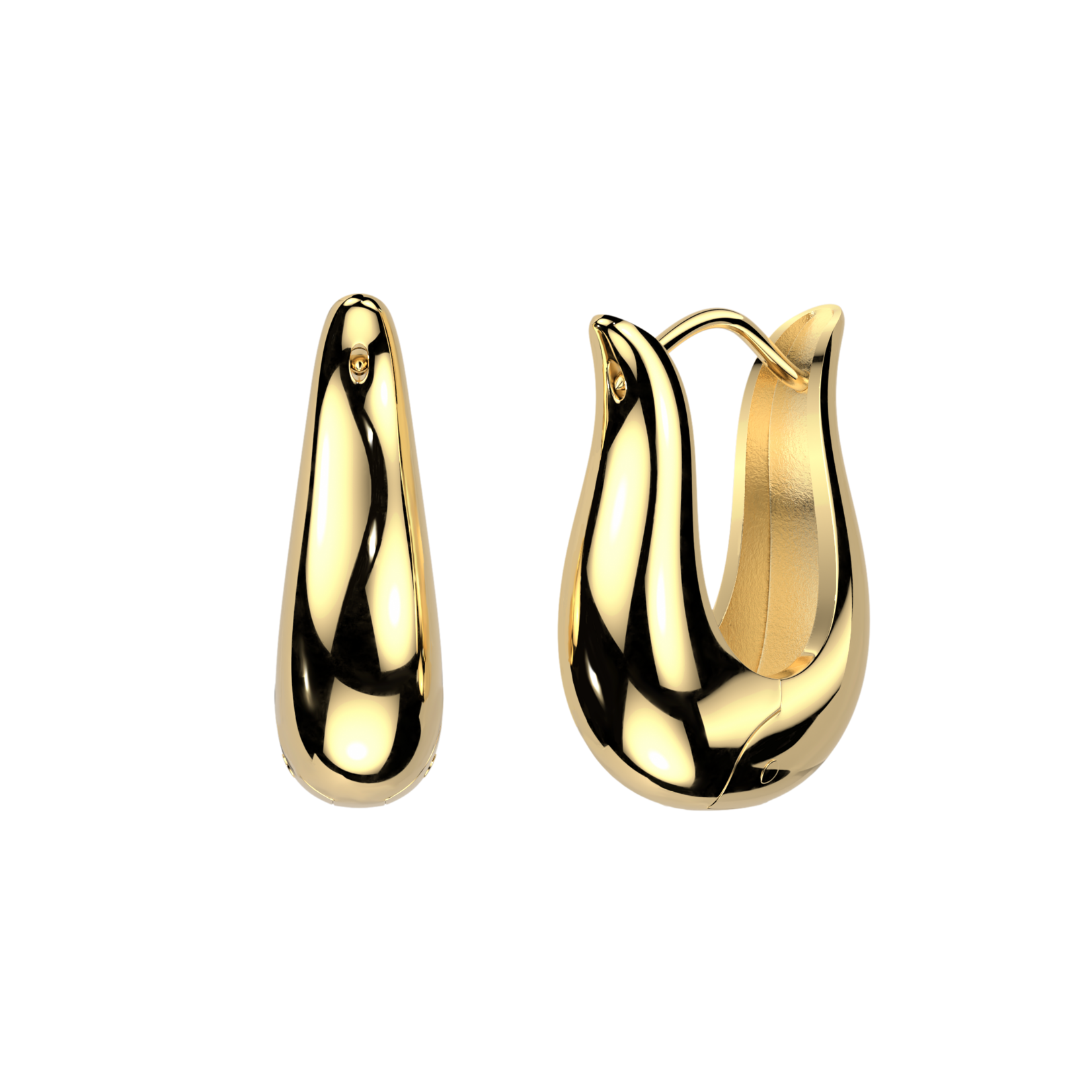 Hollywood Body Jewelry  Wide Tulip Hinged Hoop Earrings