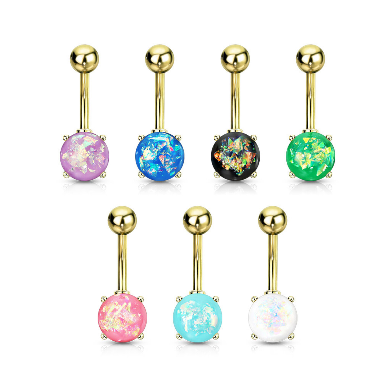 Hollywood Body Jewelry Opal Glitter Navel Ring